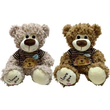 Imagem de Urso De Pelúcia Ursinho Fofo Roupinha Fofo I love You Namorados - 30cm