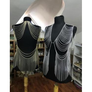 Imagem de Bodychain borychain ombreira de correntes com franjas - Dondocas.Bijus