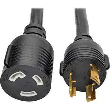 Imagem de TRIPP LITE Cabo de extensão de energia resistente 30A 10 AWG L5-30P para L5-30R conectores de bloqueio 15 cm, preto (P046-006-LL-30A)