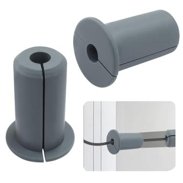 Imagem de Zorveiio 2 argolas de cabo de parede Starlink de 0,9 cm, bucha de silicone industrial para cabos Ethernet - compatível com kit de montagem Starlink Dishy e móveis domésticos (cinza)