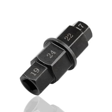 Imagem de Bestgle Ferramenta de eixo hexagonal para motocicleta, adaptador de soquete do eixo da roda dianteira, acionamento de 3/20.3 cm, chave de eixo Allen hexagonal de 17/19/22/24 mm para remoção de roda