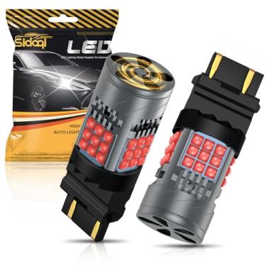 Imagem de Sidaqi Lâmpada LED 3157 vermelha CANBUS livre de erros 6000LM 36SMD 3057 4157 LED para luz de freio traseira 3156 3157 lâmpada LED resistor de carga embutido anti-hiperflash 12-24V-2PCS