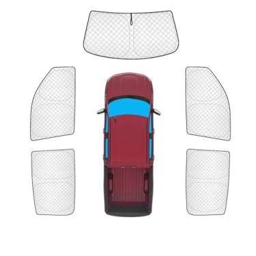 Imagem de KMF 5 peças de persianas espessas de janela completa para acessórios Chevrolet Chevy Silverado 2014-2019, capas de janela de carro para para-brisa lateral traseira, bloqueio UV e blackout privacidade