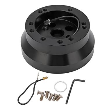 Imagem de Adaptador de Cubo de Volante Curto de 5 6 Furos Substituição de Alumínio Durável para 1976-1995, para Entusiastas de Carros (Preto)
