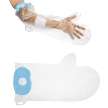 Imagem de 2 peças de capa de elenco de braço impermeável, capa de elenco para braço de chuveiro, protetor de gesso de braço, bolsa de elenco para bandagens, protetor de chuveiro macio e confortável para banho