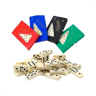 Imagem de Dominó Profissional Osso 28 Peças Double Six 10Mm Preto