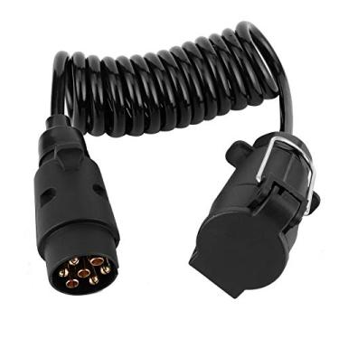 Imagem de Yctze Cabo de Mola de 2 M Adaptador de Tomada de Reboque de 7 Pinos para Caravana - Conexão Leve e à Prova d'água para Reboques, Trailers e Veículos Comerciais
