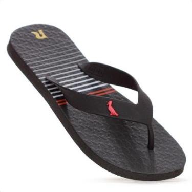 Imagem de Chinelo Reserva Listra Summer Preto Branco e Vermelho - Masculino-Masculino