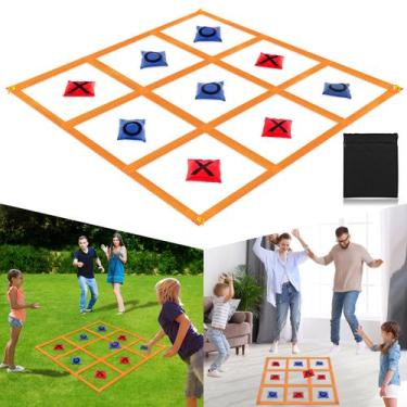 Imagem de Jogo Tic Tac Toe Strap whumsdog Giant 1,2 m x 1,2 m laranja