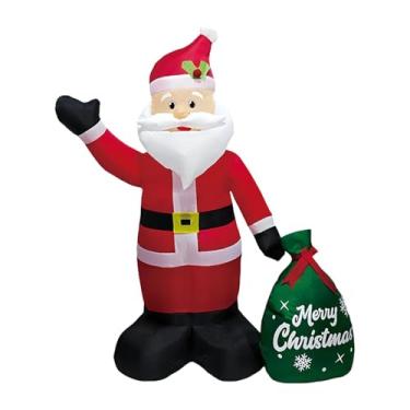 Imagem de predolo Papai Noel Inflável de 120 Cm para Decoração Externa, Adereços Divertidos de Natal com LED E Sacola de Presente para Gramado, Quintal, Festivais, Vara