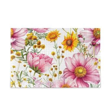 Imagem de WELLDAY Quebra-cabeça Cosmos Flores 1000 peças grande jogo de arte para adultos adolescentes