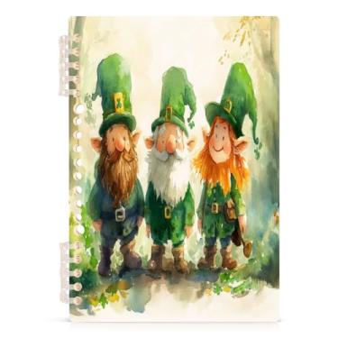 Imagem de Burbuja Caderno St. Patrick Gnomos, papel pautado universitário A5 com 60 folhas, fichário para escritório, 1 pacote