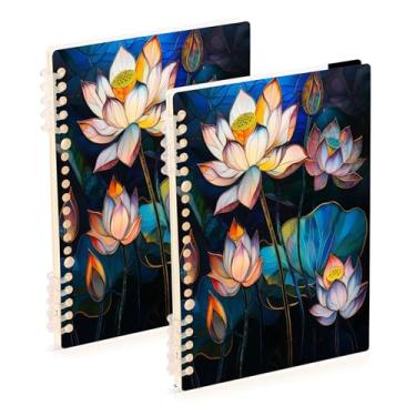 Imagem de Burbuja Cadernos com nome, papel pautado universitário A5 com 60 folhas, fichário para escritório, 2 unidades