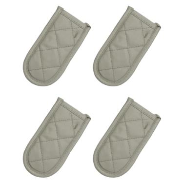 Imagem de 4 peças de manga para panela, capas de alça de panela resistentes ao calor, capas de alça de frigideira de ferro para utensílios de cozinha, cinza 7,9 cm x 15 cm