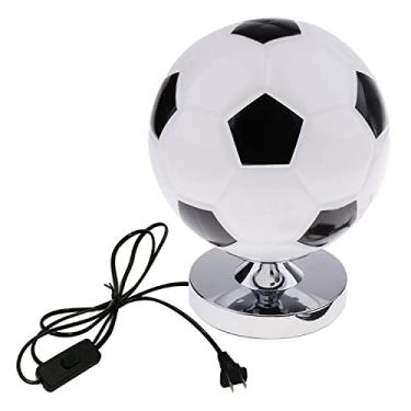 Imagem de AZALCO Material de vidro, bola de futebol, candeeiro de mesa, luz, para os amantes de futebol, presente de Natal, presente de Natal