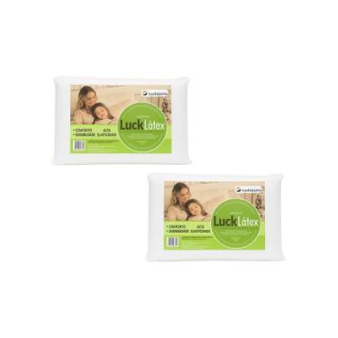 Imagem de Kit 2 Travesseiros Luck T-Látex Conforto E Firmeza 60x40x12cm  Espuma 