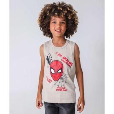 Imagem de Regata Infantil Homem Aranha Tam 4 a 10 Bege-86100 - Marvel, Bege, 8