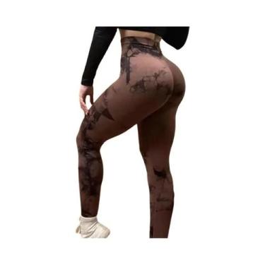 Imagem de Calças De Yoga Sem Costura De Cintura Alta Para Mulheres, Leggings Esp