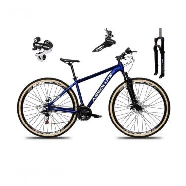 Imagem de Bicicleta Aro 29 Absolute Nero 5 Câmbio Shimano 24v Acera K7 Garfo Com Trava Freio A Disco Azul Tam: 21