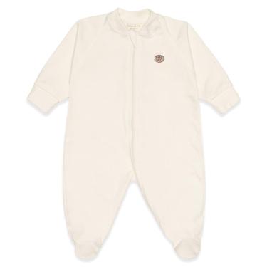 Imagem de Macacão Longo Bebê Menino Off White Liso Mini & Co-Masculino