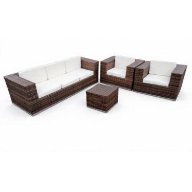 Imagem de Conjunto sofa quadrado 5 lugares Area Externa Interna - varanda moveis