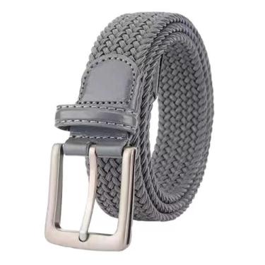 Imagem de Cinto Masculino Tecido Trançado Elástico Ponteiras Em Couro - NoBrand,