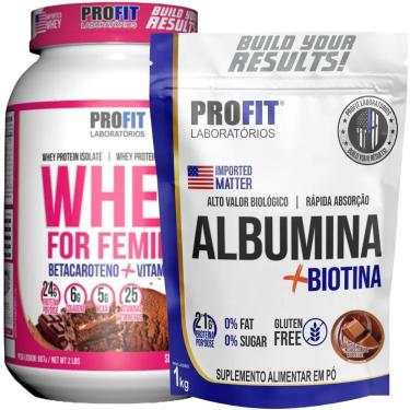 Imagem de WHEY PROTEIN FOR FEMINY 907G l ALBUMINA COM BIOTINA 1KG l PROFIT-Unissex