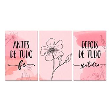 Imagem de Kit 3 Placas Decorativas Frases Gratidão Tudo 20x30 cm Mdf