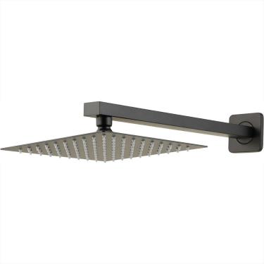 Imagem de Ducha Chuveiro Inox 20cm Com Braço 40cm Mundaú Pingoo.casa - Preto