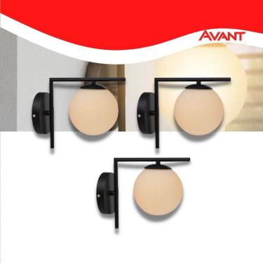 Imagem de Kit 1 Arandela Pérola Preto Fosco Avant 1xg45