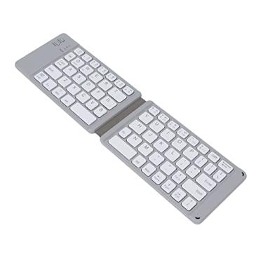 Imagem de Teclado portátil, ampla compatibilidade teclado dobrável de digitação silenciosa para telefone para computador para tablet(Cinza)