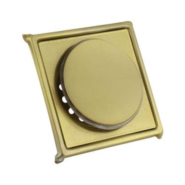 Imagem de Ralo Click Inteligente 10x10 + Porta Ralo Dourado Europa - HC METAIS