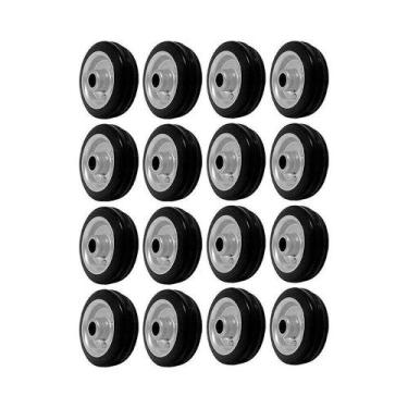 Imagem de Kit 16 un roda 312 maciça borracha 3 pol 40kg p/ rodízio - AJAX