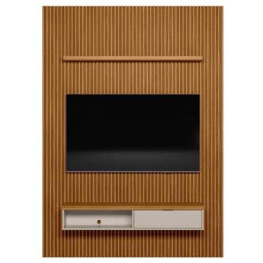 Imagem de Painel Ripado Para Tv 75 Pol. Com Bancada 180cm Prime Plus L06 Nature/off White - Mpozenato
