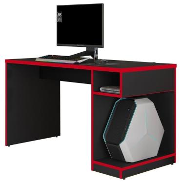 Imagem de Mesa Para Computador Notebook Gamer X Preto/vermelho - Fit Mobel