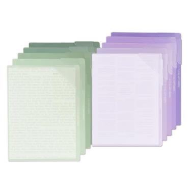 Imagem de 10 peças de plástico para pastas, bolsos de projeto de cor gradiente para papel A4, pastas de documentos para escola e material de escritório (multicolorido)