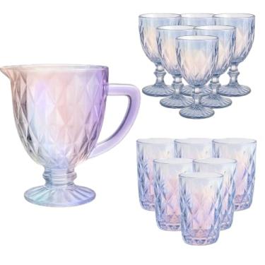 Imagem de Jarra de Vidro, Jarra 1l, 6 Taças 340/370ml(KIT 01 JARRA 06 TAÇAS 06 COPOS)