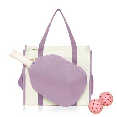Imagem de Mini Momo Bolsa de Pickleball durável com grande capacidade e alça transversal ajustável (lavanda)