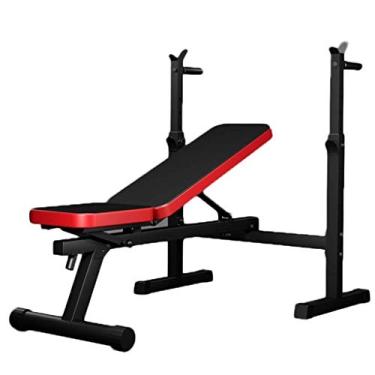 Imagem de LMJYU Rack de agachamento supino masculino fitness barra rack multifuncional suporte ajustável casa interior academia dobrável suporte de treinamento de força rack de agachamento cm
