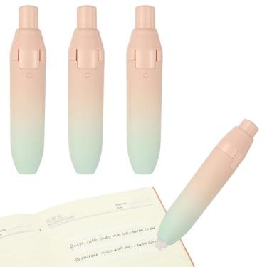 Imagem de PATIKIL 4 peças de fita corretiva de 6 metros, fita corretiva retrátil fofa resistente a rasgos, branca, recarregável, aplicadora com refis para sala de aula, material de escritório, casa, rosa