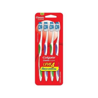Imagem de Escova de Dente Colgate Classic Clean - 4 Unidades