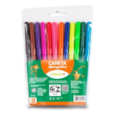 Imagem de Estojo de Caneta Hidrocor 12 Cores Leo&Leo Leonora - 4517