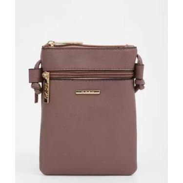 Imagem de bolsa marrom clara com 3 repartições simples mais bem resistente  - lu