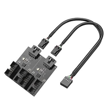 Imagem de Conector USB de 9 pinos macho 1 a 4 fêmea adaptador conector cabo divisor de extensão (macho, 1 a 4 fêmeas)