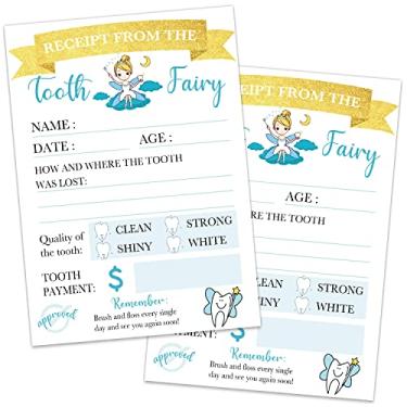 Imagem de Recibo oficial da fada dos dentes, certificado de papel de fada dos dentes para crianças, boletins de fada dos dentes, lembrança adorável para crianças, recibo de fada do dente para dente perdido,