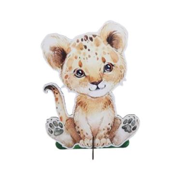 Imagem de Totem de Mesa Safari Leopardo 25cm Displays Aniversário Mdf Adesivado 