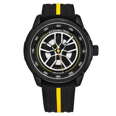 Imagem de Relógio Masculino Stuhrling Aviador 984 Quartzo 44mm, Preto e Amarelo