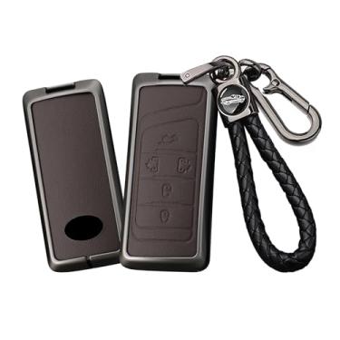 Imagem de HIBEYO Capa Smart Key Fob compatível com GAC Energy Trumpchi GA6 GM6 Aion S V Y LX GS7 GS8 GS5 GM8 GS4 GS3 Gs7 GS8 M8 GS5 Capa para chave de couro e acessórios de liga com chaveiro de couro-B tipo