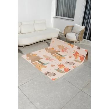 Imagem de Tapete Atividades Dobrável 150x200cm Animais – Infantil, EVA Impermeável, Dupla Face