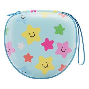 Imagem de XANAD Capa de fone de ouvido infantil compatível com iClever HS19 / BTH12 / Candy Bila/MIDOLA MD-B01 / noot Products/EarFun/IMYB Fone de ouvido infantil dobrável (estrela azul)-Inter: 15,7 cm x 15,2